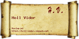 Holl Vidor névjegykártya